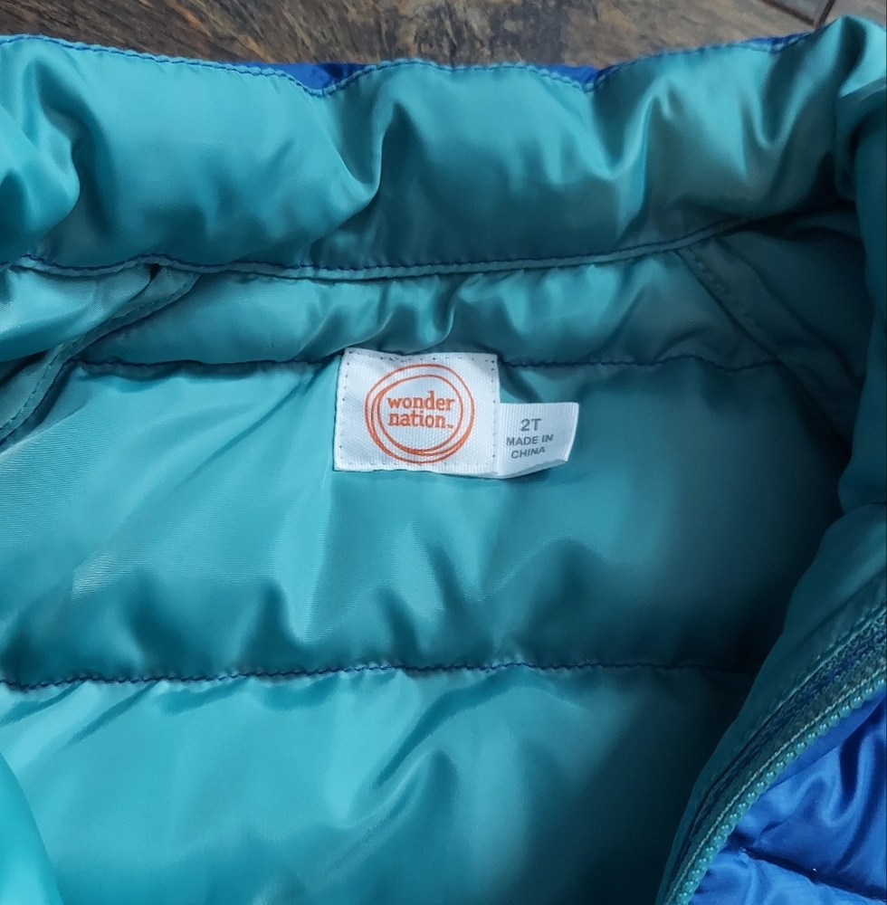 Boys blue puffer coat - Picture 3 of 3